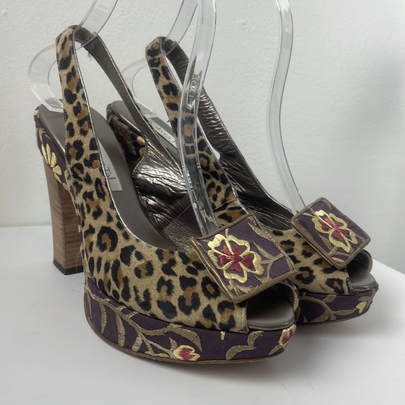 Olivia Rose Tal Floral Leopard Platform heel Size 38 - Picture 16 of 17